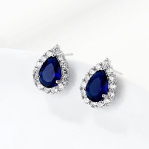 Rafay Luxe Hand Made Real Stones Zircon Gold Plated Earrings - TOPS