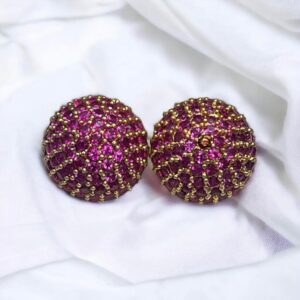 Rafay Luxe Hand Made Real Stones Zircon Gold Plated Earrings - TOPS